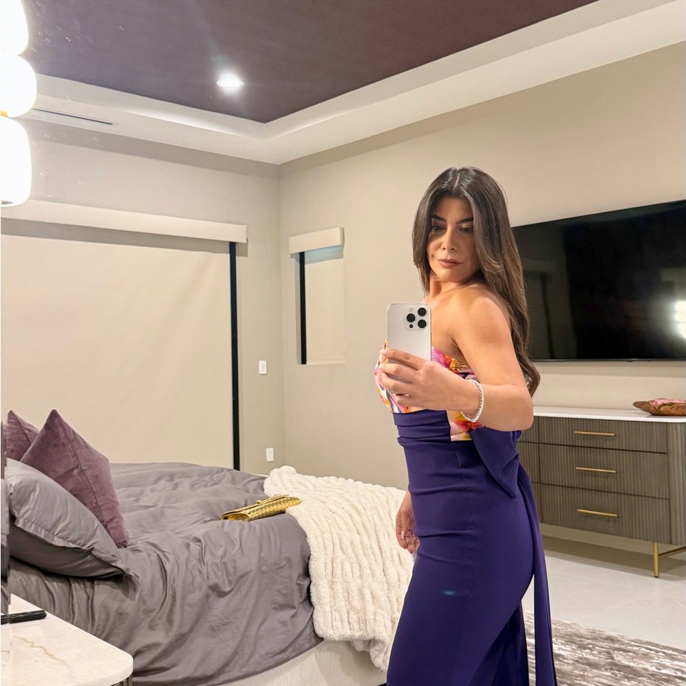 Chiara Boni Purple/Floral Strapless